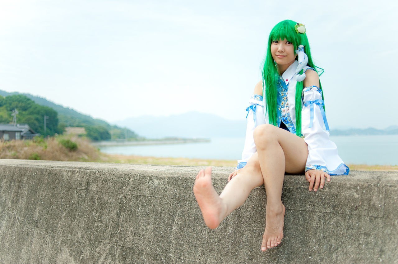 cosplayer by the water