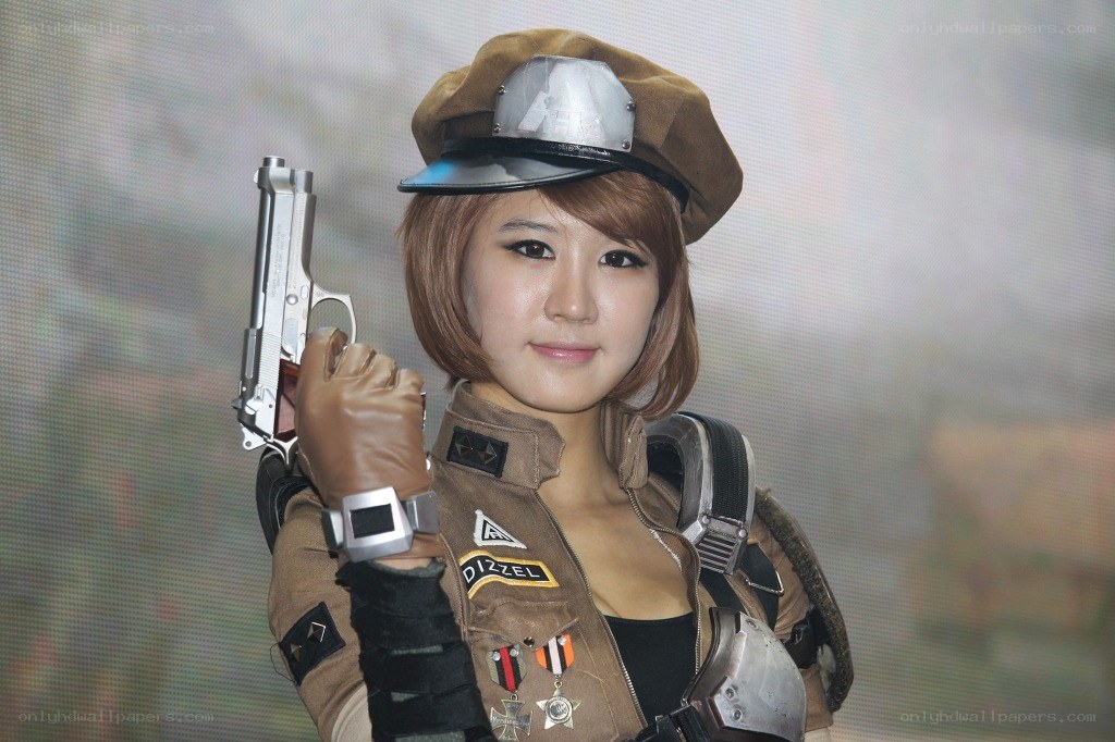 cosplayer holding a gun