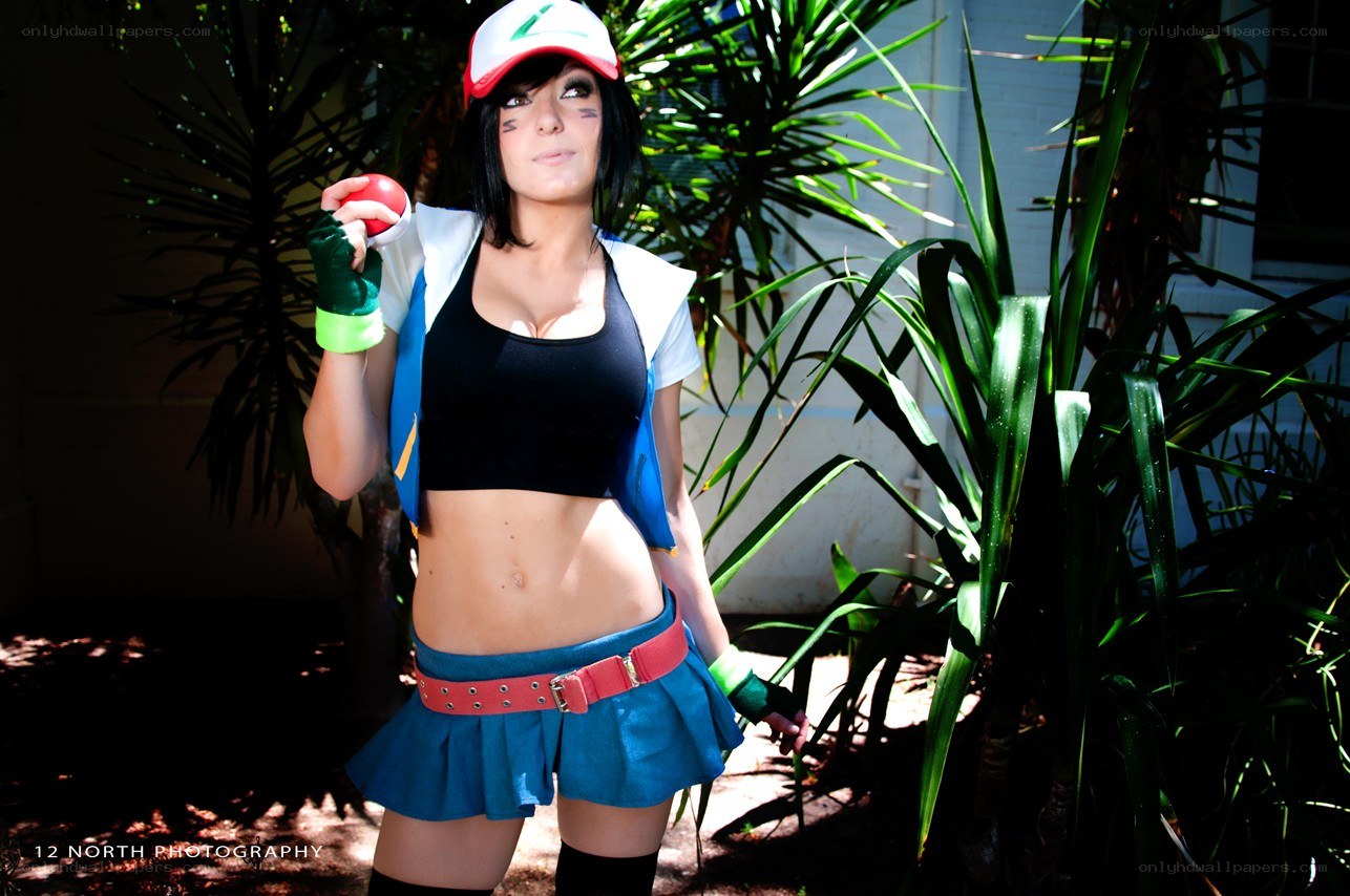 cosplayer holding a pokeball