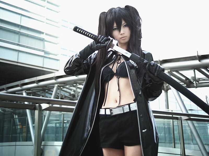 cosplayer holding a sword