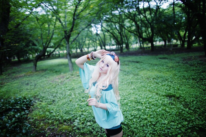 cosplayer in a park