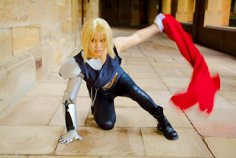 cosplayer in action pose