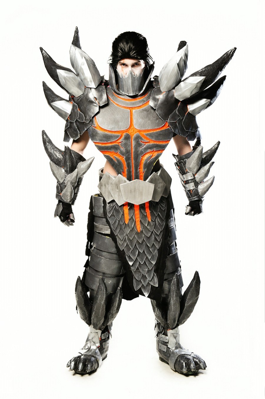 cosplayer in armor costume