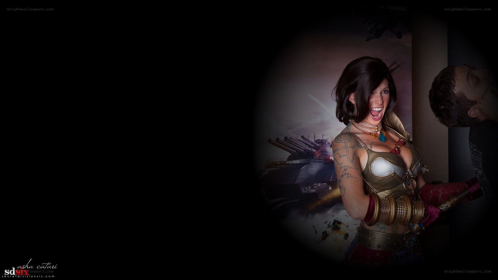 cosplayer in armor costume