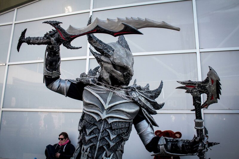 Cosplayer in Armor