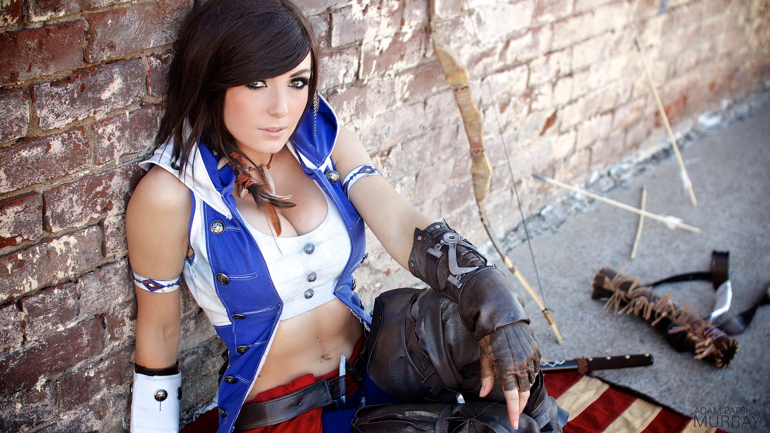 cosplayer in blue vest