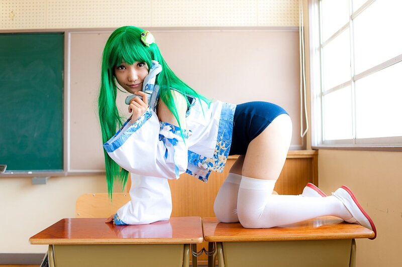 cosplayer in classroom setting