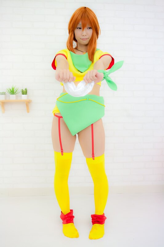 cosplayer in colorful costume