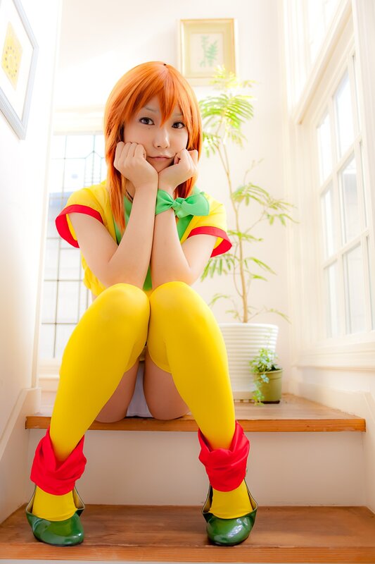 cosplayer in colorful costume