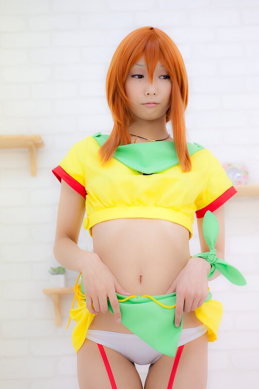 cosplayer in colorful outfit