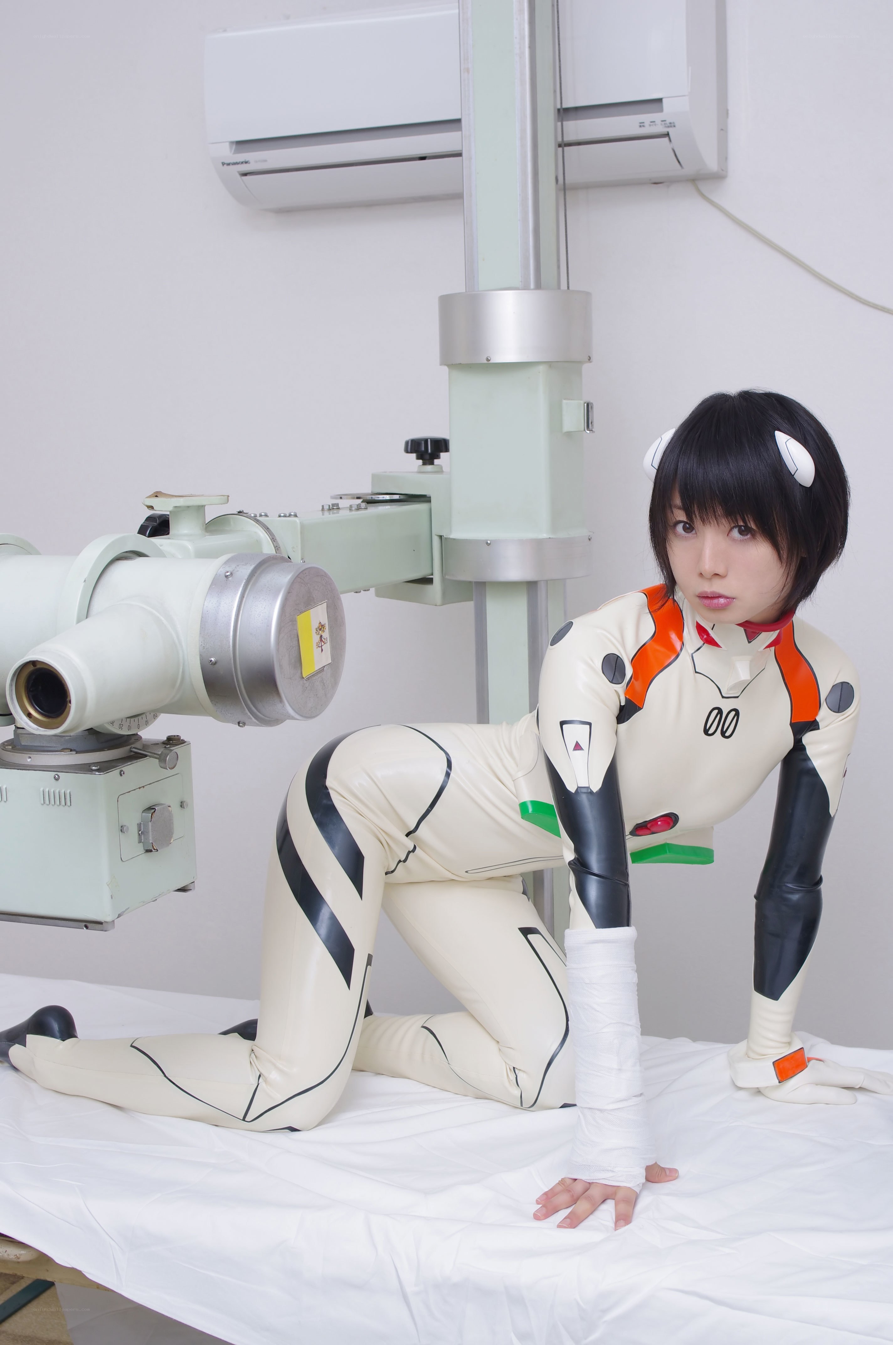 cosplayer in evangelion suit