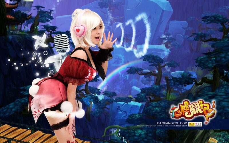 cosplayer in fantasy setting