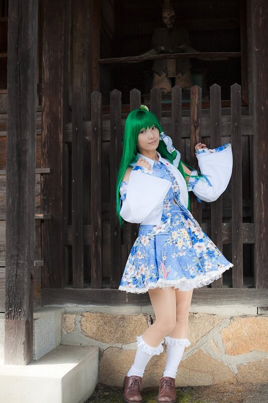 cosplayer in floral dress