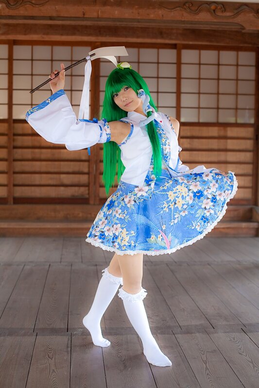 cosplayer in floral dress