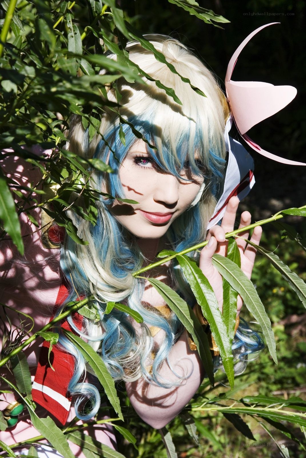 cosplayer in foliage