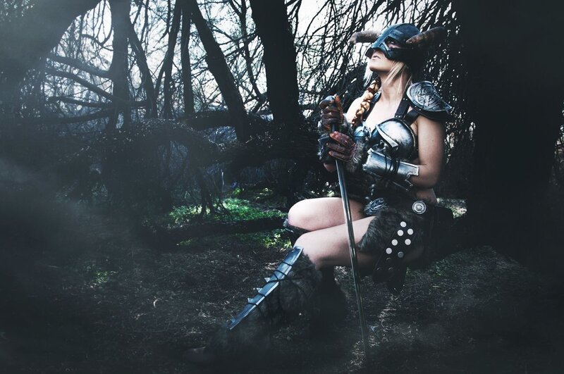 Cosplayer in Forest — Black