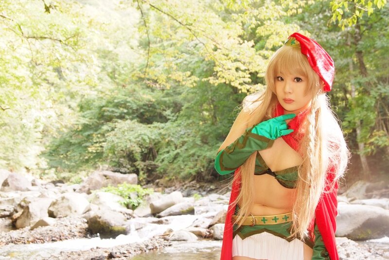 Cosplayer in Forest