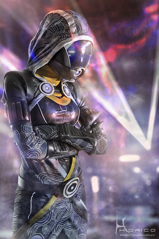 Cosplayer in Futuristic Suit — Black