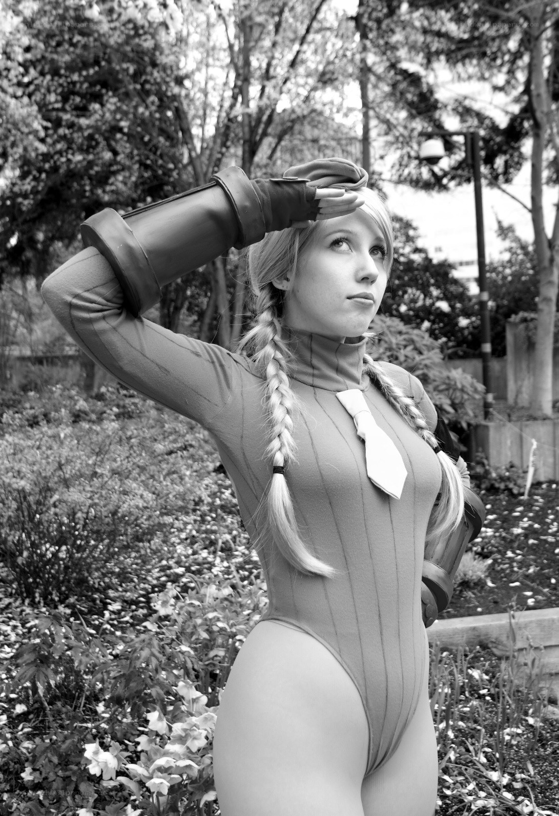 cosplayer in garden