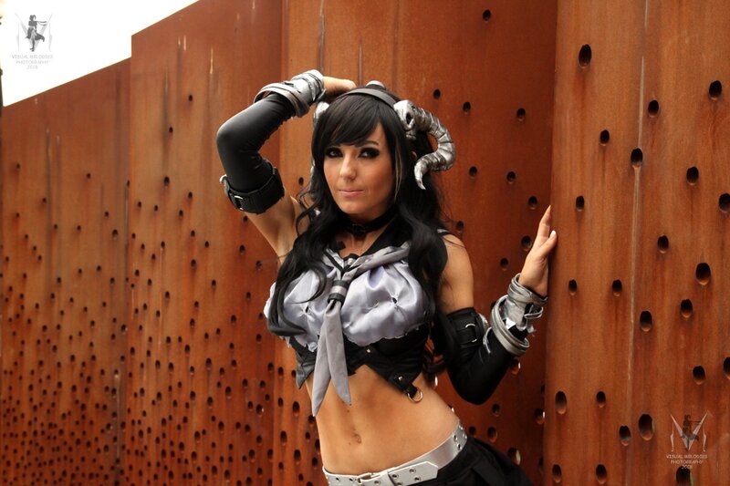 cosplayer in horned costume