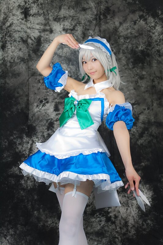 cosplayer in maid outfit