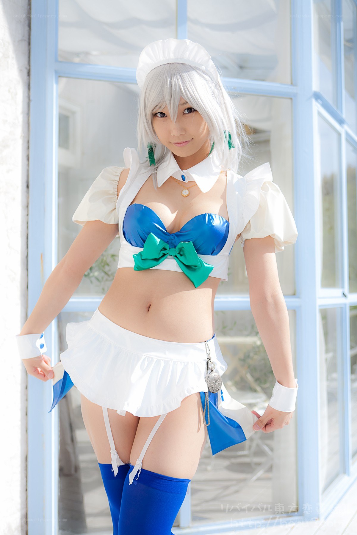 cosplayer in maid outfit