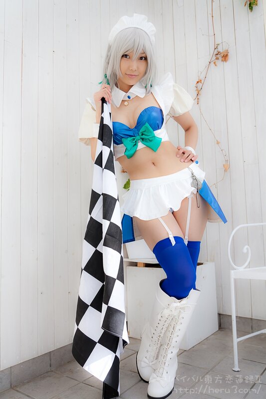 cosplayer in maid outfit
