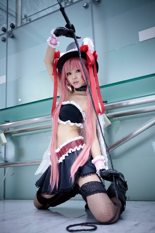 cosplayer in maid outfit