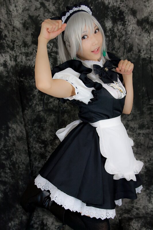 cosplayer in maid outfit