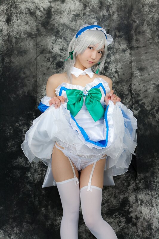 cosplayer in maid outfit