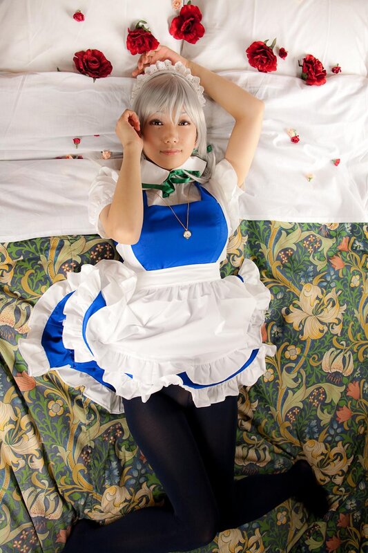 cosplayer in maid outfit