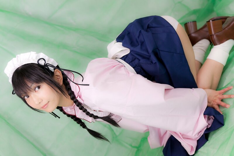 cosplayer in maid outfit