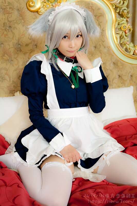 cosplayer in maid outfit