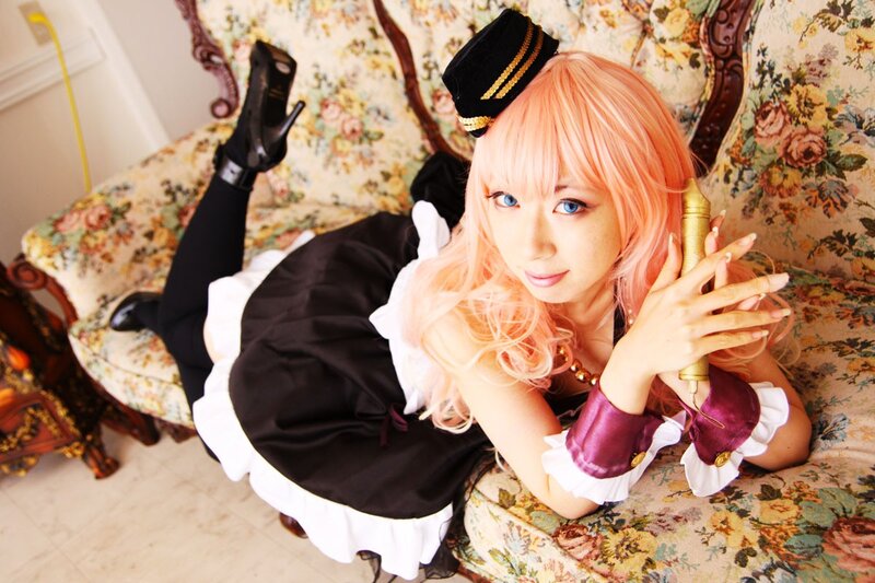cosplayer in maid outfit