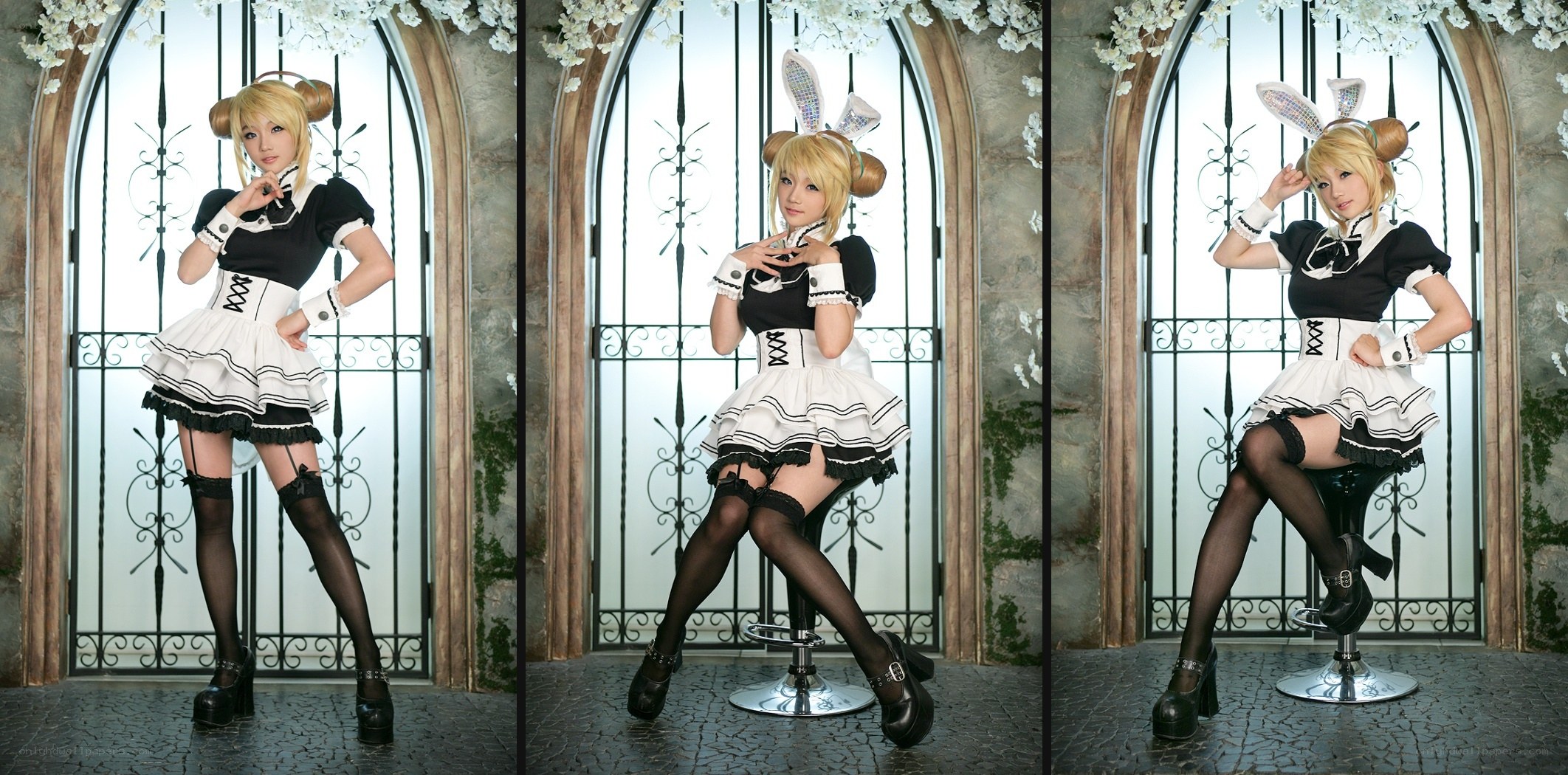 cosplayer in maid outfit