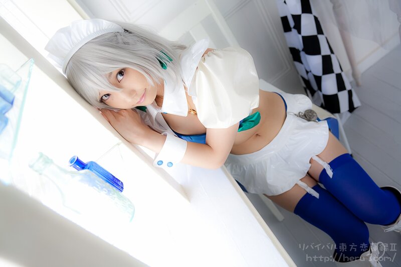cosplayer in maid outfit