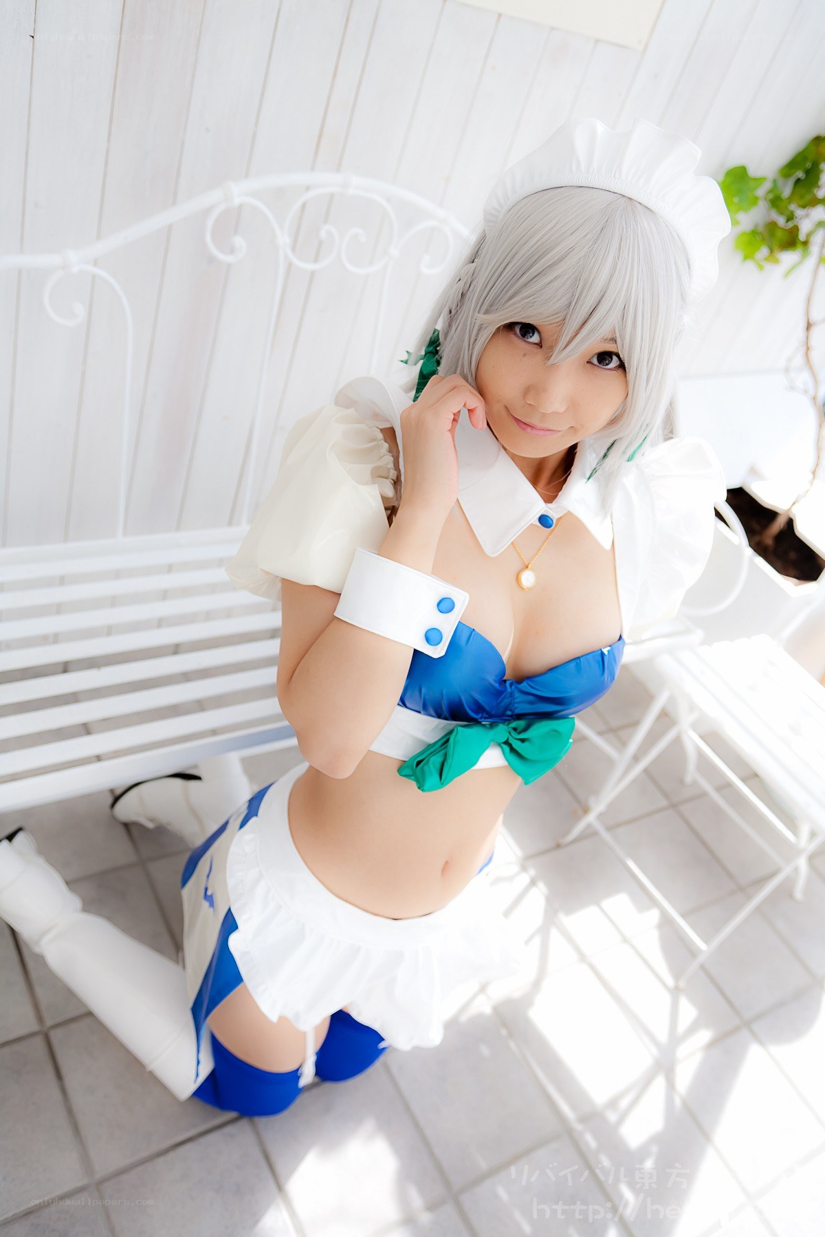 cosplayer in maid outfit