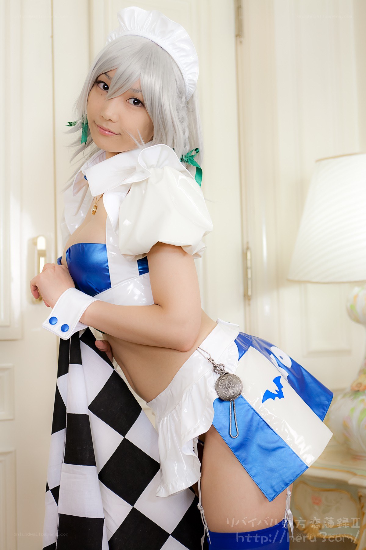 cosplayer in maid outfit