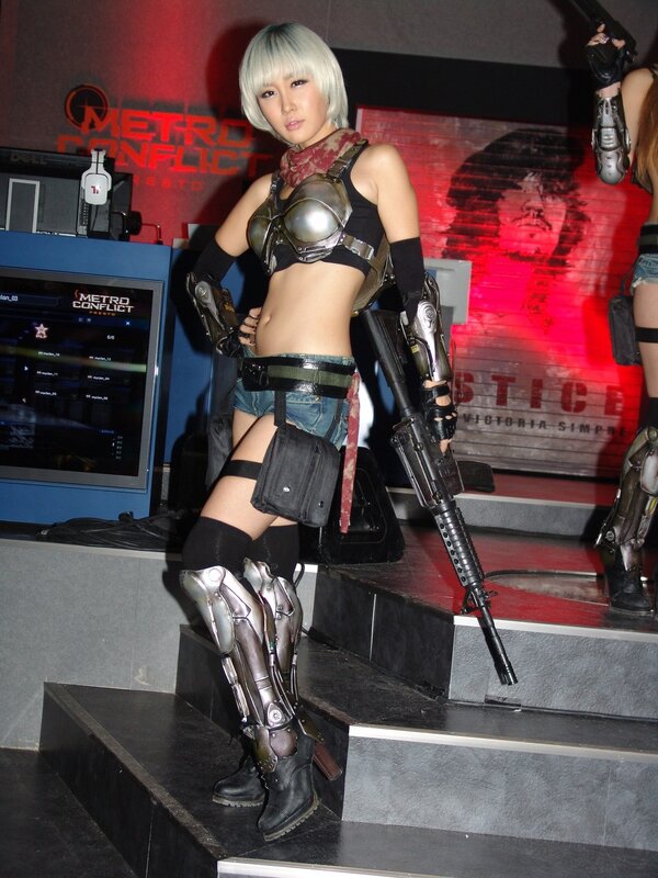 cosplayer in metro conflict costume