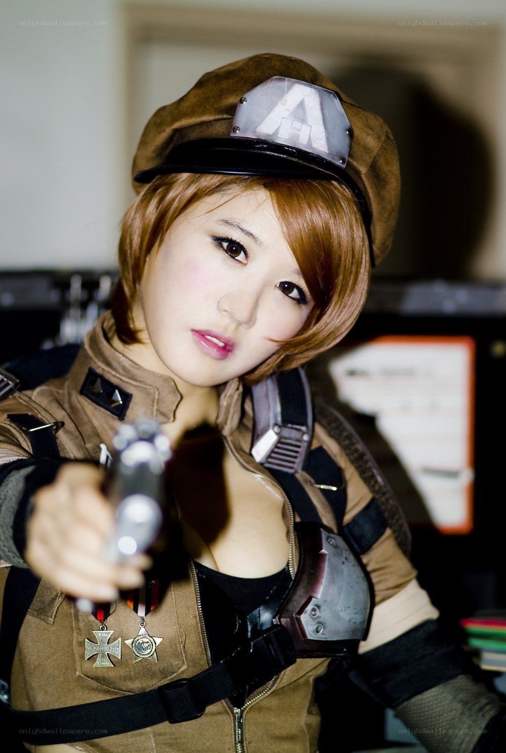 cosplayer in military uniform