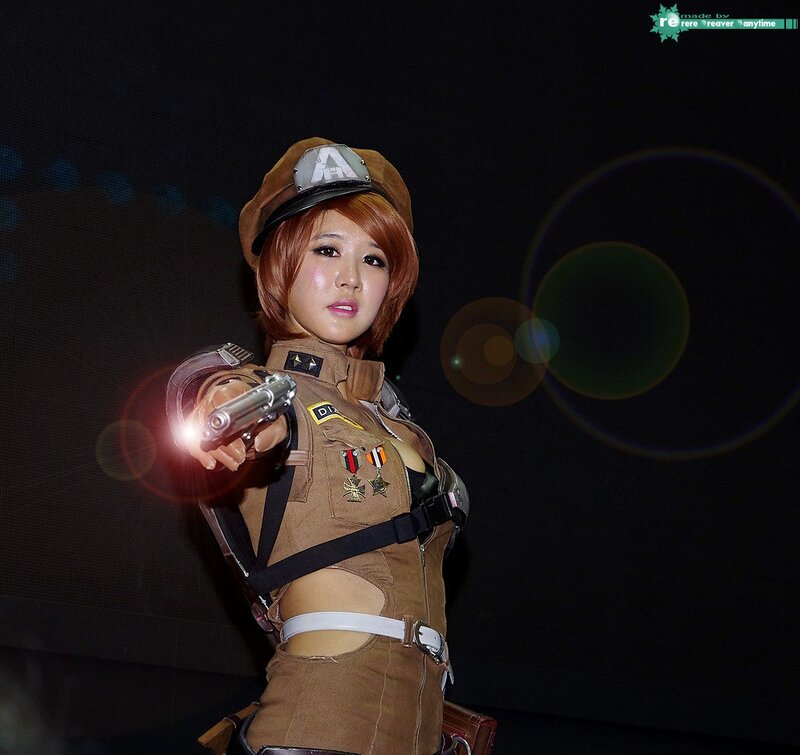 cosplayer in military uniform