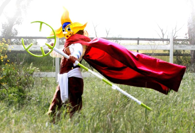 cosplayer in red cape