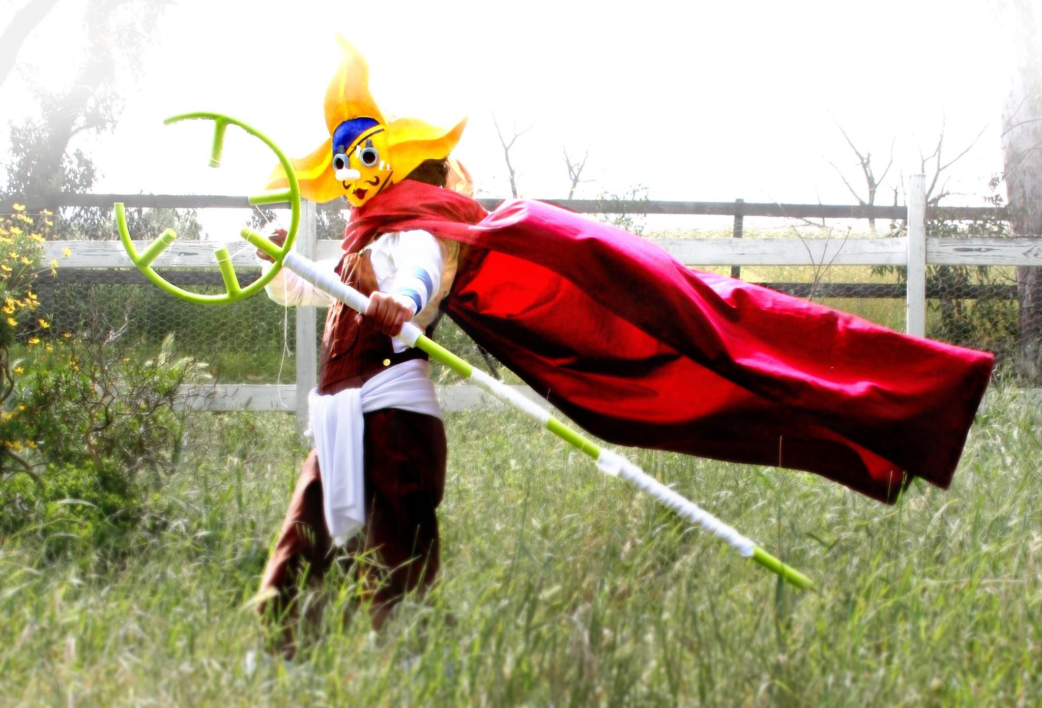 cosplayer in red cape
