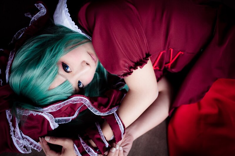 cosplayer in red dress