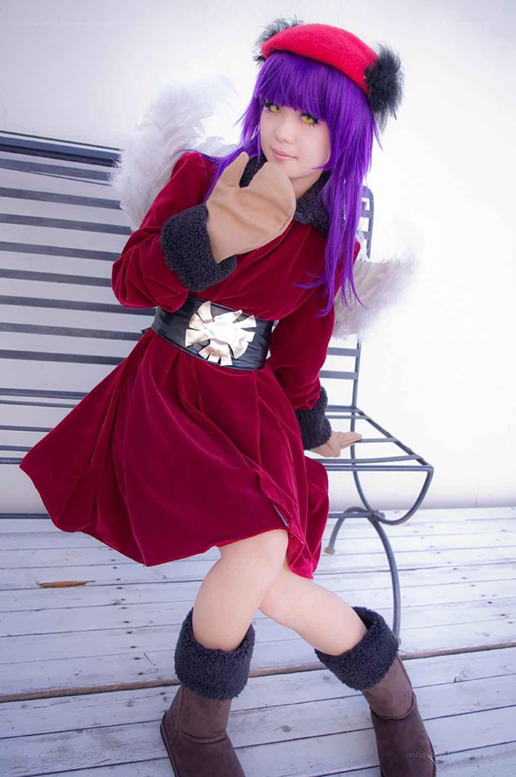 cosplayer in red dress