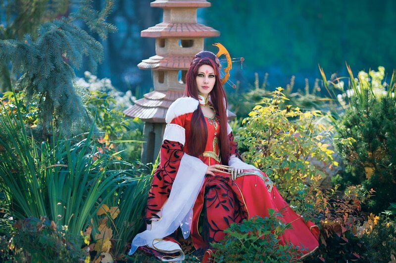 Cosplayer in Red Dress — Serene
