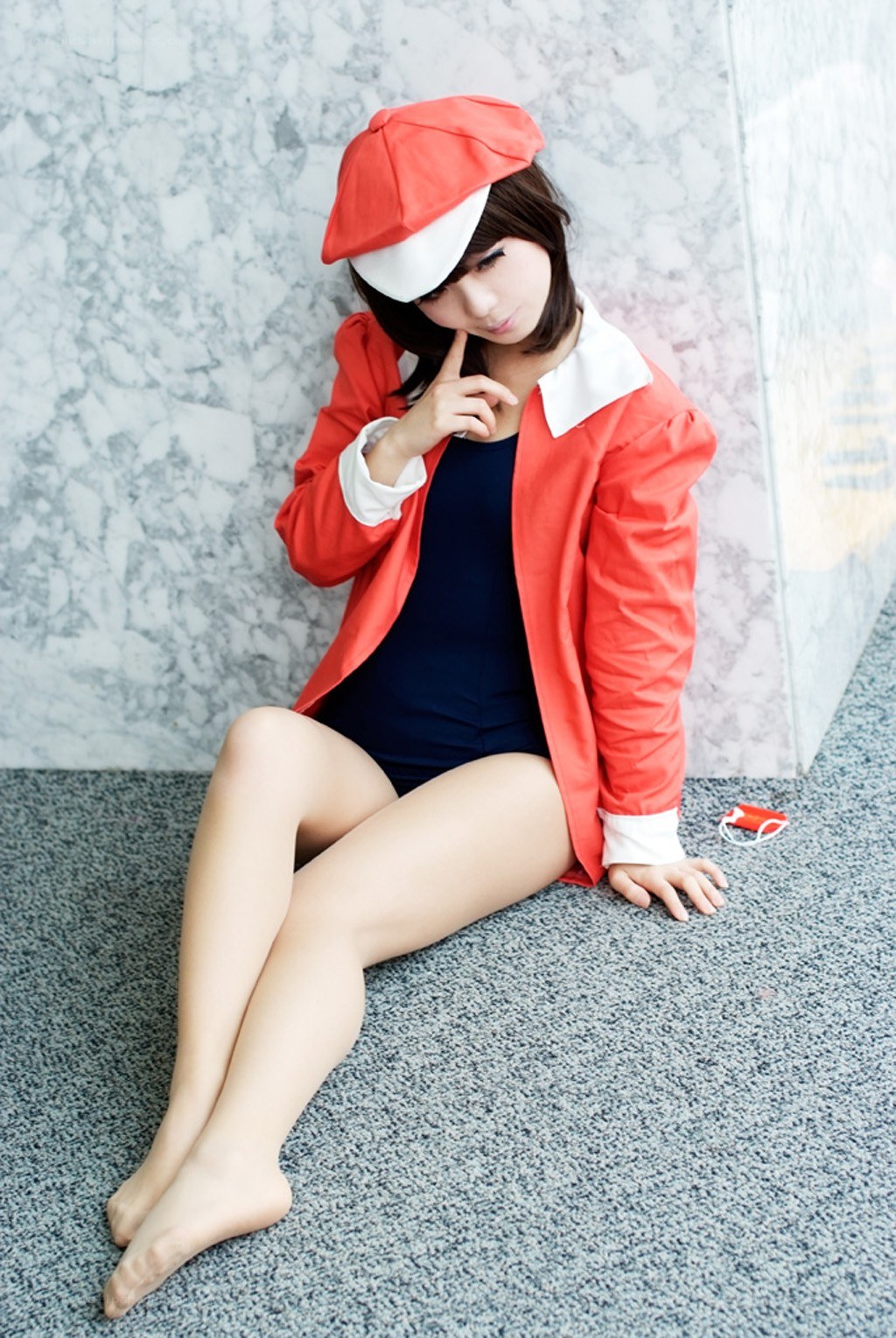 cosplayer in red jacket