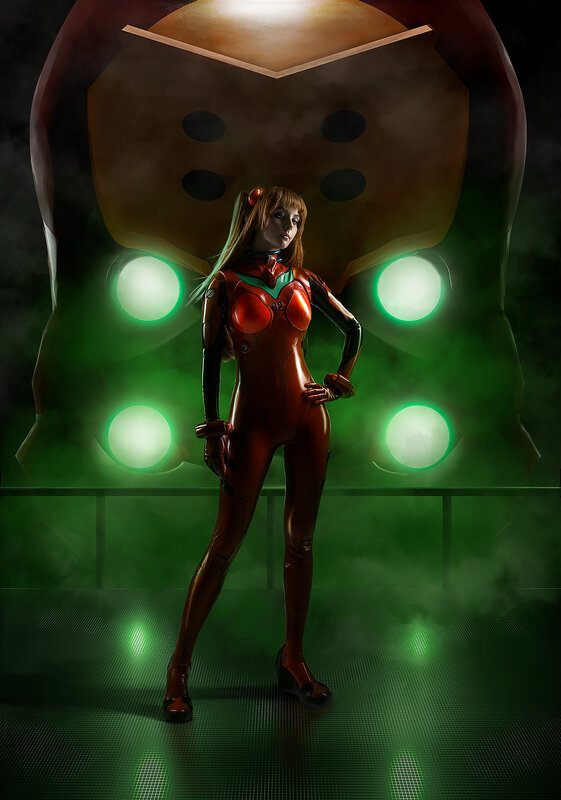 Cosplayer in Red Suit — Dramatic