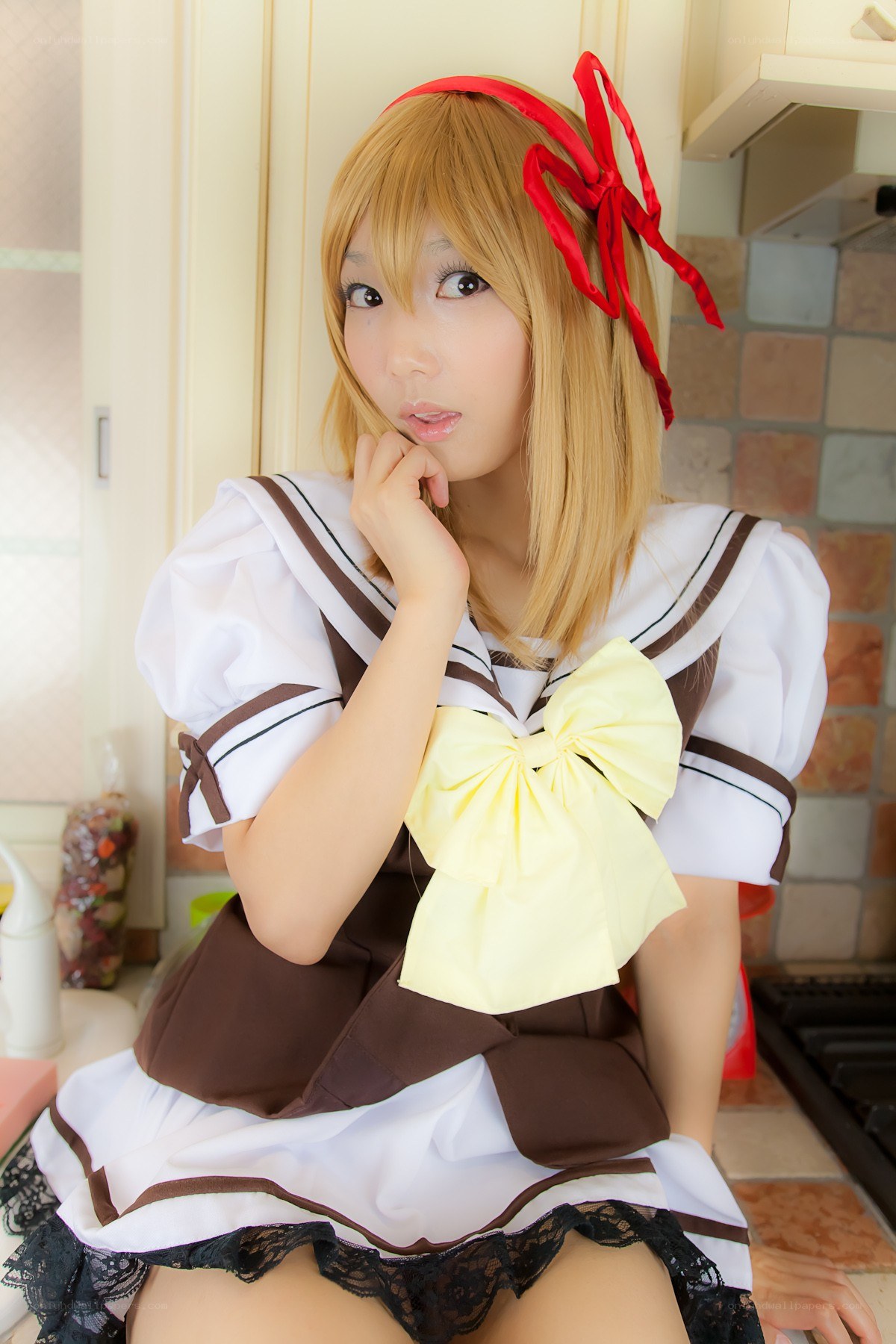 cosplayer in sailor outfit