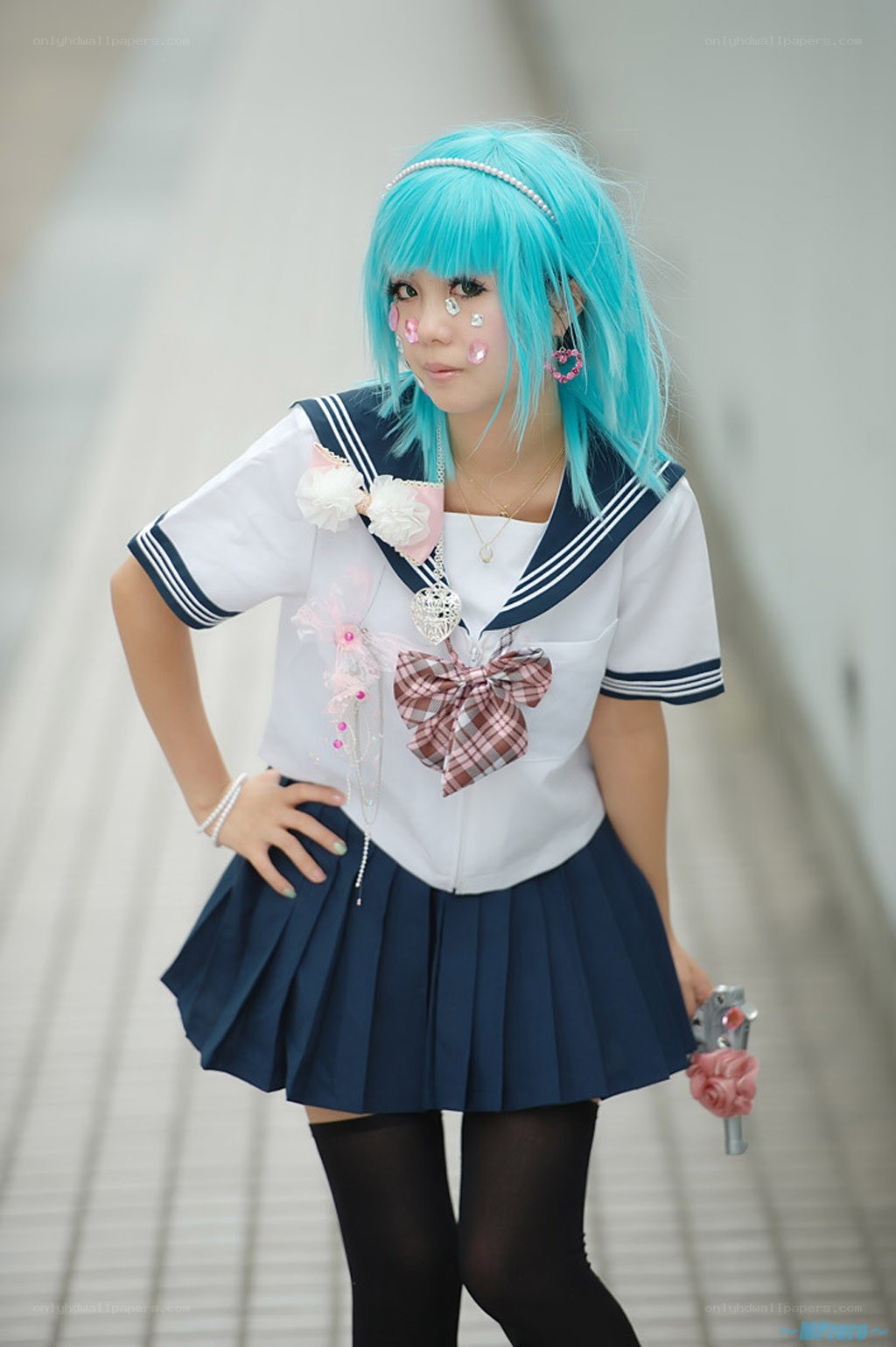 cosplayer in sailor uniform